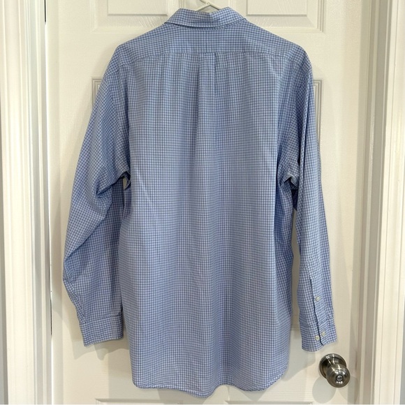 Ralph Lauren Polo Men's Blue Checkered Plaid Button Up Dress Shirt 16.5  34/35 - Picture 6 of 11